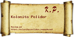 Kolonits Polidor névjegykártya