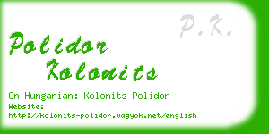 polidor kolonits business card